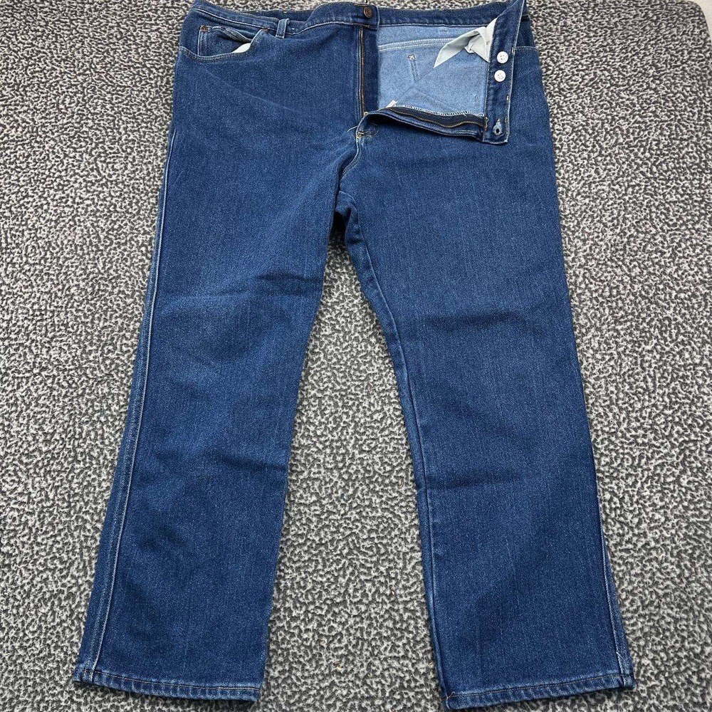 Vintage Lee Jeans Men 48x32 Blue‎ Denim Pants Straight Outdoor Pocket